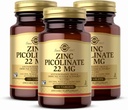 Solgar Zink Picolinate 22 mg, 100 tabletter (pakke af 3) - fremmer sund hud - støtter immunsystemet, Normal Smag & Vision - Antioxidant - Non- GMO, Vegan, Gluten Free, Kosher - 300 Total Servering