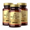 Solgar Zink Picolinate 22 mg, 100 tabletter (pakke af 3) - fremmer sund hud - støtter immunsystemet, Normal Smag & Vision - Antioxidant - Non- GMO, Vegan, Gluten Free, Kosher - 300 Total Servering