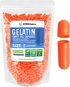 XPRS Nutra Størrelse 3 Tomme kapsler - 1000 Tomme Gelatine kapsler - Piller selv Kapselfyld - Pure Bovin Pill Gel Caps Fyldelig til Do- It- Yourself Vitaminer og kosttilskud (Orange)
