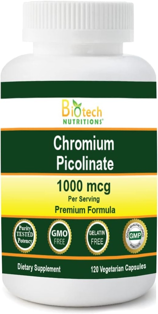 Chrom picolinat 1000 MCG Servering 120 Vegetabilske kapsler