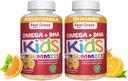 Føl store vitaminer Kids DHA Gummier med Omega 3 6 9, C-vitamin (2- Pack) - 124; Understøtter sund hjerne funktion, Vision & Heart Health - 124; Gluten Free, Vegetar - 124; 60 Gummies