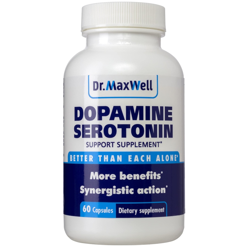 Serotonin og Dopamin Kosttilskud, bedre end Dopamin eller Serotonin Support Kun. Hjælper med at vedligeholde normale Neurosenderniveauer. Mucuuna Pruriens, 5-HTP, 60 Kapsler Kvinder Mænd