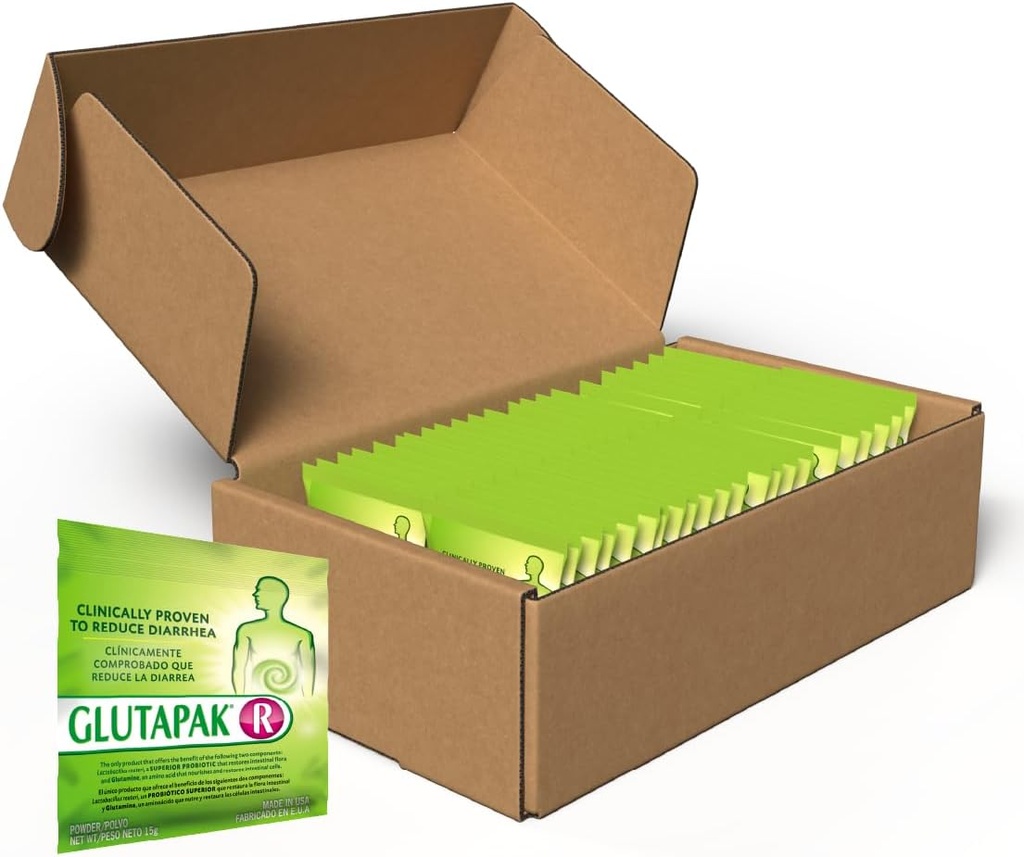 Fordøjelsesmiddel pulver med L- Glutamin & Lactobacillus reuteri - understøtter Gut Barrier, Microbiome Balance & Nutrient Absorption - 15g Sachets, 50- Pack, Gluten & Lactose Free