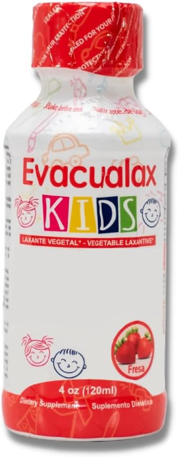 Kids Liquid Strawberry Flavor - Laxative Vegetal 100% Natural - Support Fordøjelse - Forstoppelse Relief - Afføring blødgøringsmiddel - Intestinal Regularity - Senna blade Prune Juice - 4 oz