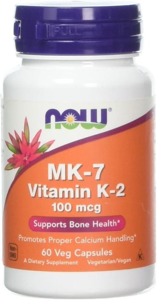 Nu fødevarer, Mk- 7 Vitamin K-2 100 Mcg, 60 æg kapsler