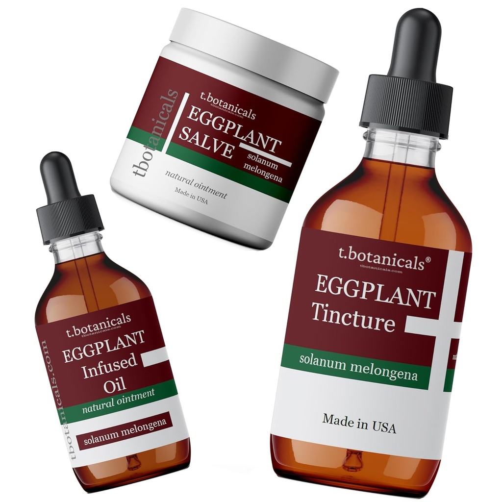 3 - Piece Eggplant Hud Conditioning Set Eggplant Salve Tinktur Olie Skin Cell Health Support Relief Regenerate Misfarvet Tyktflydende Hudsygdomme