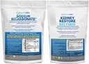 Økologisk natrium Bicarbonat Alkaline Supplement 2LB & Bio Fiber Nyre Cleanse Detox 2.5 LBS Bundle - Understøtter Nyre Sundhed, Mavesyre Neutralizer, Alkaline Superfoods, Immunstøtte Detox & Affald