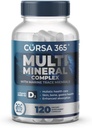 Multimineral supplement Magnesium Complex med trace mineraler til immunforsvar - Kalium Magnesium supplement Calcium Vitamin D Zink Cooper Boron supplement til mænd kvinder - 120 kapsler