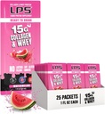 LPS Flydende Collagen & Whey Protein Supplement - Non- GMO drik, sukkerfri - fremmer sund hud & hår til mænd og kvinder, Watermelon, Single Serve (50 pakker)