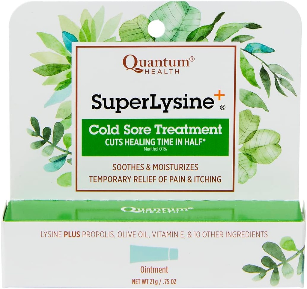 Quantum SuperLysin + Cold Sore Treatment Salve Note 124; Relieves Pain, Burning, and Ichching Note 124; Cuts Healing Time in Half