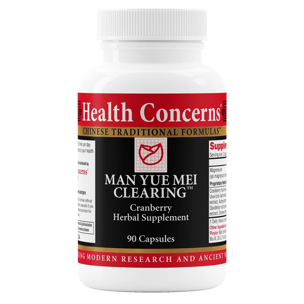 Sundhed Bekymringer Mand Yue Mei Clearing - Cranberry supplement til Urinary Tract Health & Brege Cleanse - Nyrestøtte Formel - Kinesisk urte tillæg med majs Silk - 90 kapsler