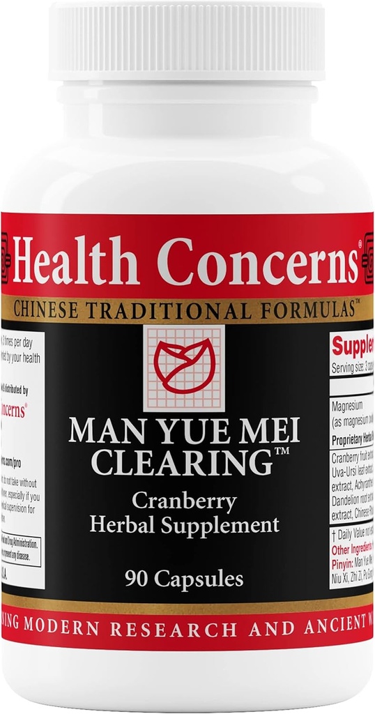 Sundhed Bekymringer Mand Yue Mei Clearing - Cranberry supplement til Urinary Tract Health & Brege Cleanse - Nyrestøtte Formel - Kinesisk urte tillæg med majs Silk - 90 kapsler