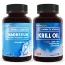 Bioemblem Triple Magnesium Complex og antarktisk krill olie, understøtter søvn og hjerne sundhed, hjerte og fælles sundhed, fremmer kardiovaskulær sundhed, og støtter afspænding