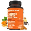 Gurkemeje tillæg med sort peber & Gingerrod 1000mg • 124; Optimeret formel 95% Curcuminoids • 124; Fælles sundhed & Inflammation support • 124; 60 kapsler pulver fyldt