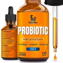 Flydende probiotika til hunde og katte - 6 milliarder CFU Pet fordøjelsesstøtte - Hundeprobiotika med enzymer - Kat Probiotisk supplement - 2-oz flaske