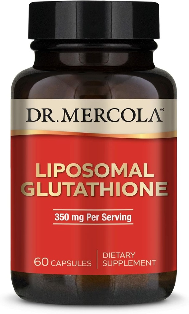 Dr. Mercola Liposomal Glutathione - 350 mg per Serving - Supports Energy Production - High Absorption - Non-GMO, Gluten-Free & Soy-Free - 60 Capsules (30 Servings)