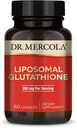 Dr. Mercola Liposomal Glutathione - 350 mg per servering - Understøtter energiproduktion - Høj Absorption - Non- GMO, Gluten- Free & Soy- Free - 60 kapsler (30 Servere)