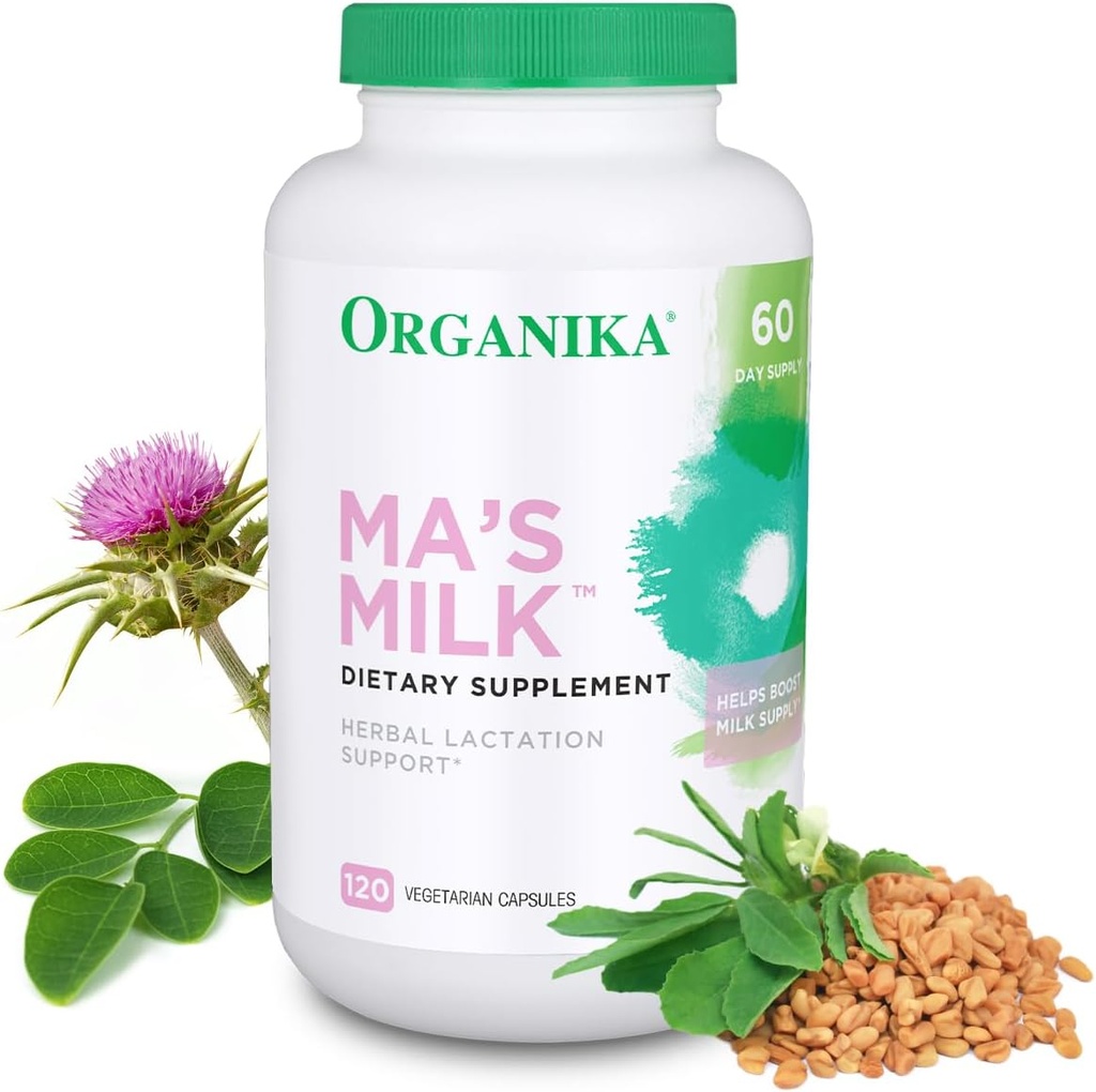 Organika Ma 's Milk Herbal Amning Supplement (120 Caps): Traditionel Amning Essentials Anvendes til Centuries - Velsignet Thistle, Fenugreek, Moringa - Amning Støtte til mælkeforsyning Stigning