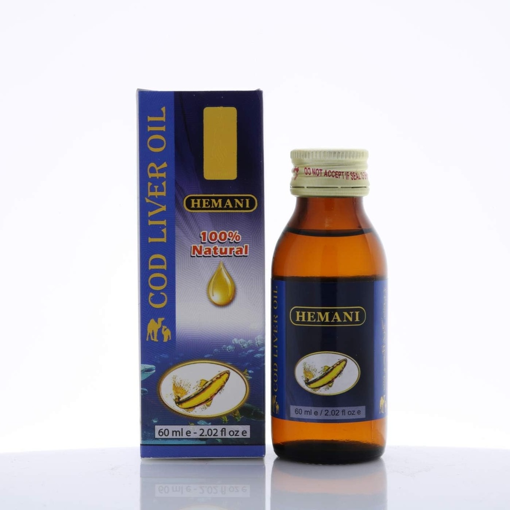 Hemani Cod Lever Oil 60mL (2 FL OZ) - Spiselig olie
