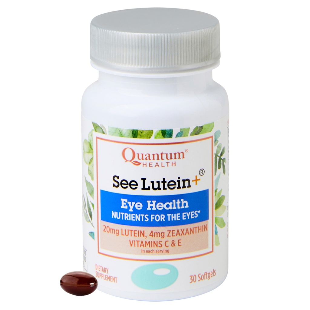 Quantum Health Se Lutein + Eye Care Supplement Hjælper Støtte Samlet Eye Health som du alder - Lutein 20mg Zeaxanthin Plus Vitaminer C & E Daglig ernæring for kvinder & mænd - 30 Softgels