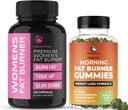 Fat Burn Gummies og tillæg Kvinder • 124; Komplet vægttab support med grøn te & hindbær Ketoner • 124; Appetitsuppressant, Metabolisme Booster, & Belly Fat Reducer • 124; 60 Gummies & 120 Pills