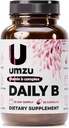 UMZU Daily B-124; 100% Komplet vitamin B-kompleks med B1, B2, B3, B5, B6, B7, B9 & B12 med folinsyre; 124; Understøtter naturlig energi produktion & kognitiv funktion Godt (30 dages forsyning 124; 30 kapsler)