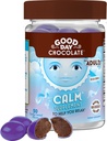 Good Day Chocolate Natural Calming Supplement for Adults, Blend of Camomile, Theanine, Magnesium, Fair Trade and Non-GMO Chocolate, 50 Pieces