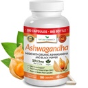 UDAF Verified Organic Ashwagandha med sort peber - 180 kapsler - 1965mg ekstra styrke til stress, søvn, mood, thyreoidea, fokus, hår, Vegan Pure Root Extract Powder - Mænd og kvinder Kosttilskud