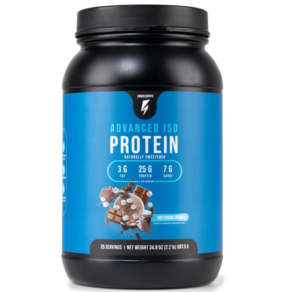 InnoSupps Advanced Iso Protein Dex124; 100% Whey Isolate Protein Powder Dex124; Ingen kunstige sødemidler Dex124; Low Fat, Low Carbs Dex124; 25g Protein Dex124; Hormon Free, Gluten Free, Soy Free Dex124; (Hot Cocoa Crunch)