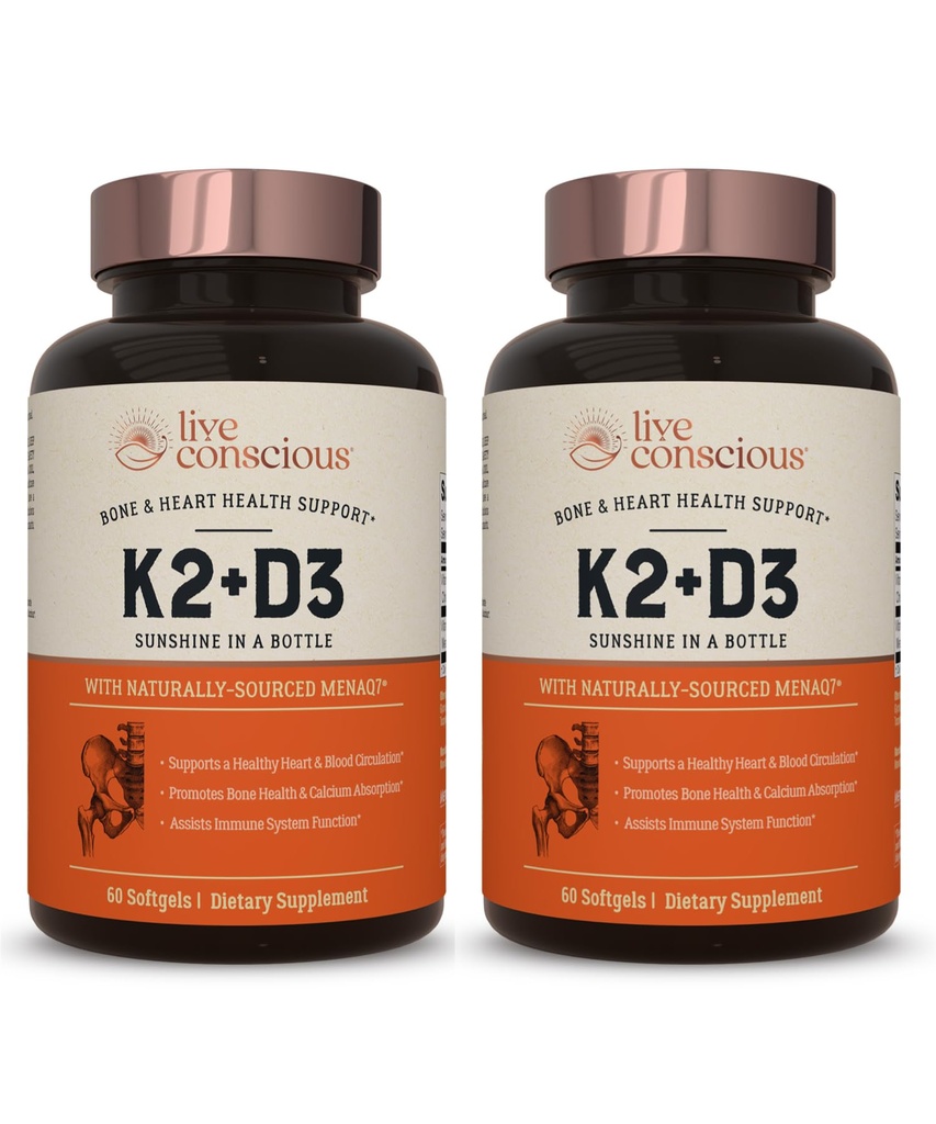Live Conscious Vitamin K2 MK7 med D3 Supplement