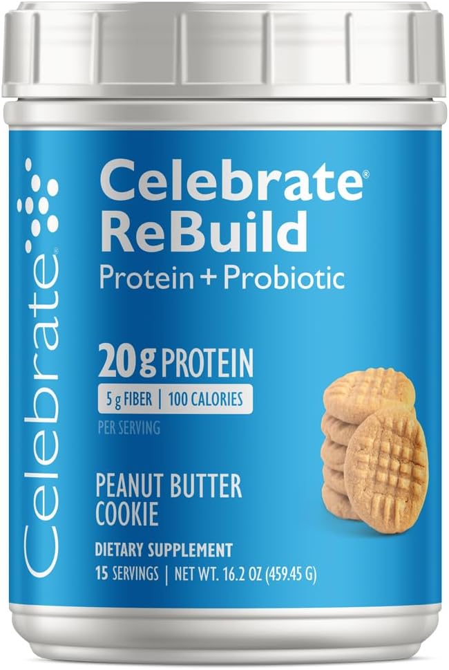 Fejre Vitamin Rebuild Protein Powder med Probiotika & Prebiotika - 20g Whey Isolate Protein, High Fiber, for Post Bariatric Kirurgi Patienter - PB Cookie (15 Servere)