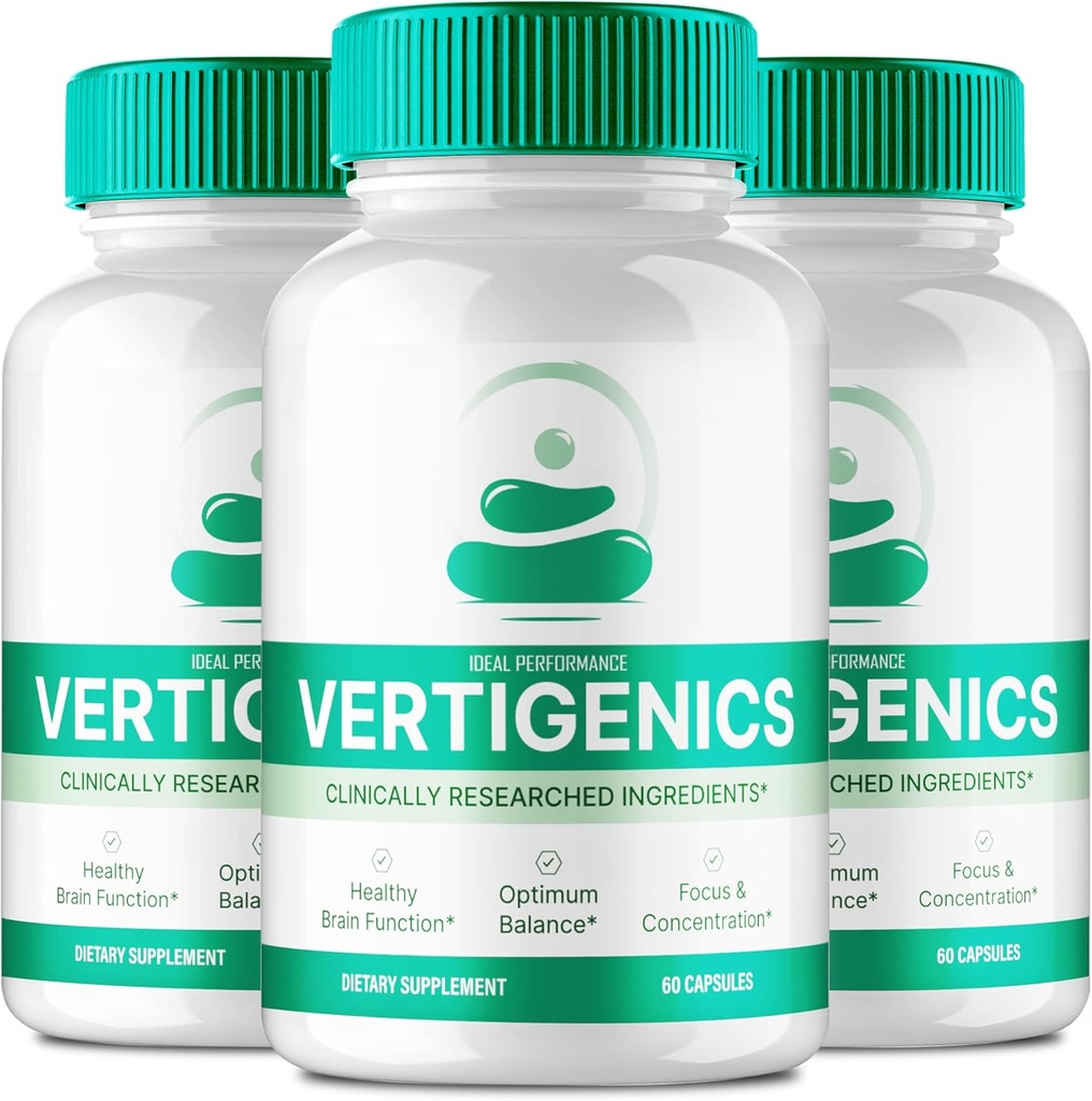 Vertigenics Brain Supplements for Memory and Focus Capsules, Vertigenics Advanced Formel Brain Health Support - Maksimal styrke Nootropics Verti Genics Alle naturlige support anmeldelser (3 Pack)