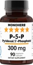 MONOHERB Pyridoxal 5-Phosphate 300 mg - 90 Vegetarian Capsules - P5P Activated Vitamin B6 - Highly Bioavailable