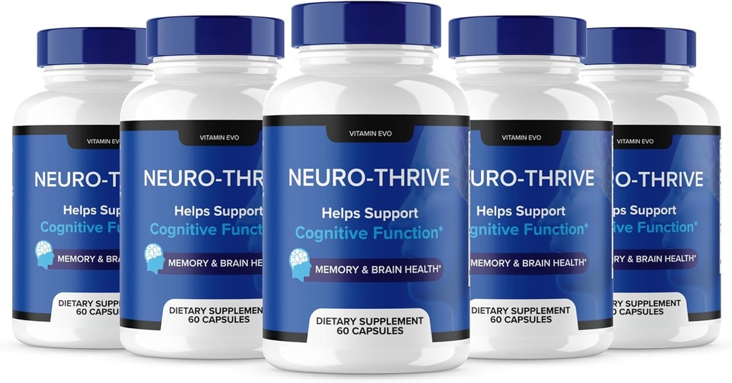 (5 Pack) Neuro Thrive Brain Supplement, Neuro Thrive for Memory, Neuro Thrive PQQ til at reducere negative virkninger af Brain Fog, Neuro Thrive Cognitive Function, NeuroThrive Anmeldelser Neuro- Thrive (300 Cap)