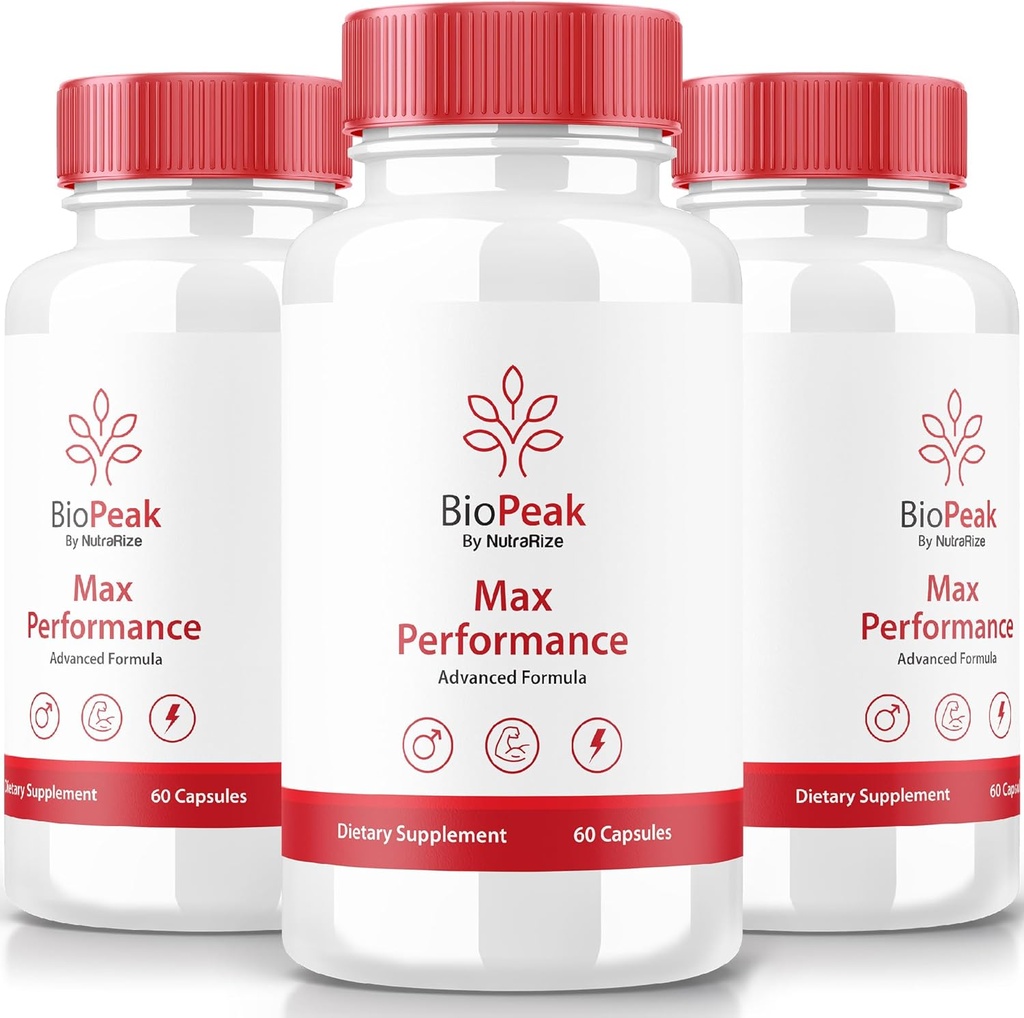 NutraRize (3 Pack) Biopeak Mænd Enhancement piller, Biopeak mandlige kapsler, Alle naturlige supplement til Max ydeevne og samlede sundhed, Officiel Bio Peak Pastillas Anmeldelser (180 Kapsler)