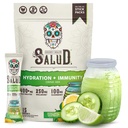 Salud 2- in-1 Hydration Packets + Immunity Electrolytes Powder, Cuckumber Lime - Agua Fresca Drink Mix, Elderberry, Dairy & Soy Free, Non- GMO, Gluten Free, Vegan, Low Calorie, 1g Sugar (15 Servere)