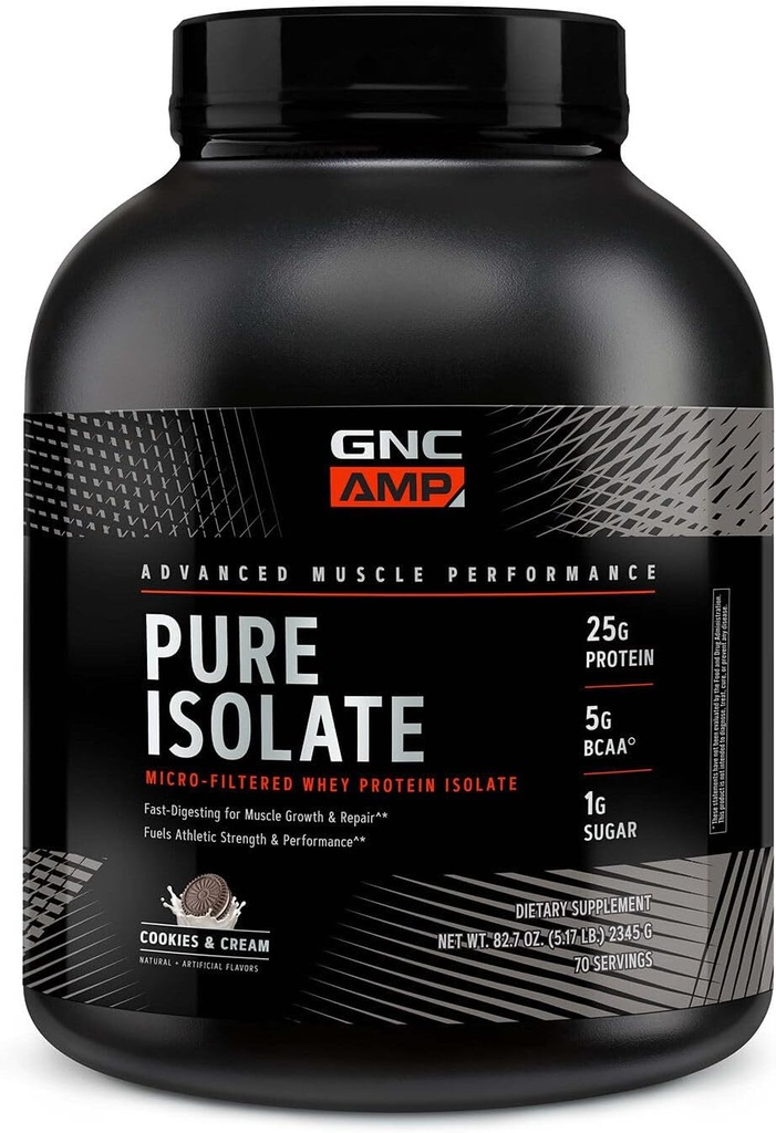 GNC AMP Pure Isolate Whey Protein - Cookies & Cream (70 Servere)