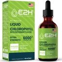 E2H Chlorophyll flydende dråber - Natural Energy Booster, immunsystem support og intern deodorant - pebermynte Flavor - 2 Fl Oz