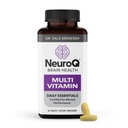 LifeSeasons NeuroQ Daily Essentials Multivitamin - Forstærket Mental Performance & Samlet Wellness - Forbedre hukommelse og fokus - B- kompleks, D-vitamin, folat, CoQ10, pantothensyre & mere - 60 kapsler