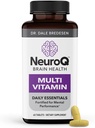 LifeSeasons NeuroQ Daily Essentials Multivitamin - Forstærket Mental Performance & Samlet Wellness - Forbedre hukommelse og fokus - B- kompleks, D-vitamin, folat, CoQ10, pantothensyre & mere - 60 kapsler