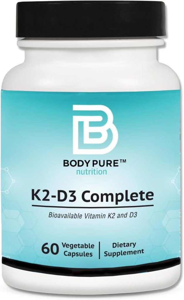 Body Pure K2- D3 Complete - 5000iu af Vegan D3 & 45mcg af vitamin K2 som MK7 (MenaQ7 ® PRO)