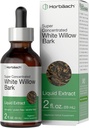 Horbäach White Willow Bark Extract Tincture Yester124; 2 Fl oz Yester124; Alkohol fri væske Supplement Yester124; Super koncentreret Mester124; Vegetarisk, Non- GMO, Gluten fri