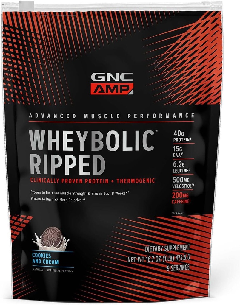 GNC AMP Wheybolc Ripped - Cookies og fløde (9 Servere)