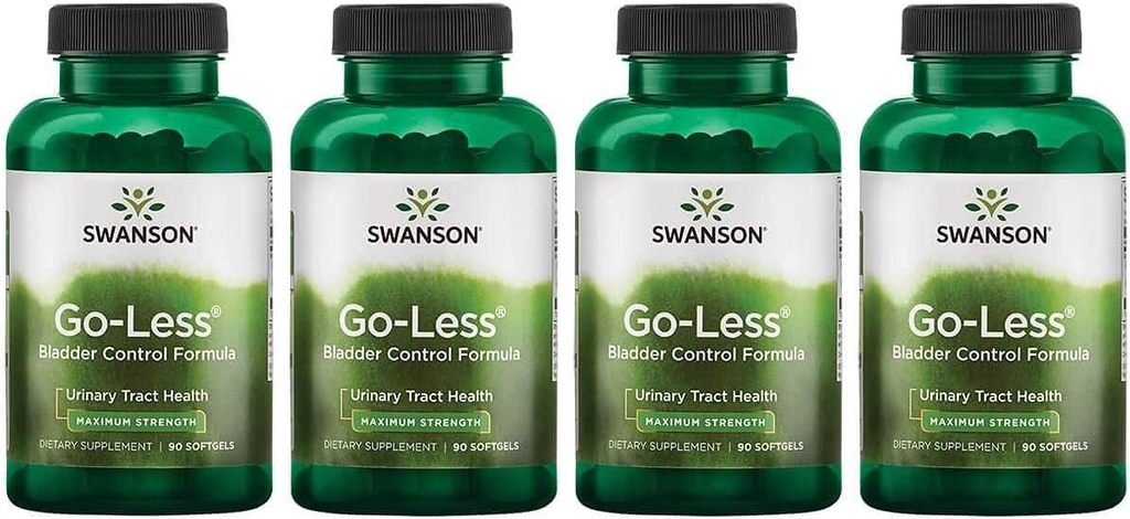Swanson Go- Mindre Brege Control Formel - fremmer urin Tract Sundhed og sund Brege Support - Naturligt supplement til voksne med Græskar Seed Extract - (90 Softgels) 4 Pack