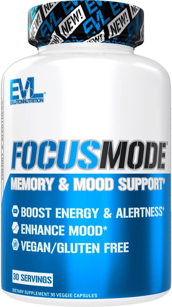 Evolution Mental Energy and Focus Supplement for voksne - Nootropics Brain Support Supplement med koffein L Theanine Alpha GPC og Huperzin A Nutrition Focus Pills for Sustained Peak Performance