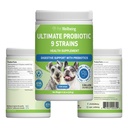 Pet Wellbeing Ultimate Probiotic 9 Sprains for Dogs & Cats - Understøtter Gut Microbiome og fordøjelse, immunsystemet pleje, Urinary Tract Health, FOS, 2,5 milliarder CFU - 11.29 oz (320 g) Pulver