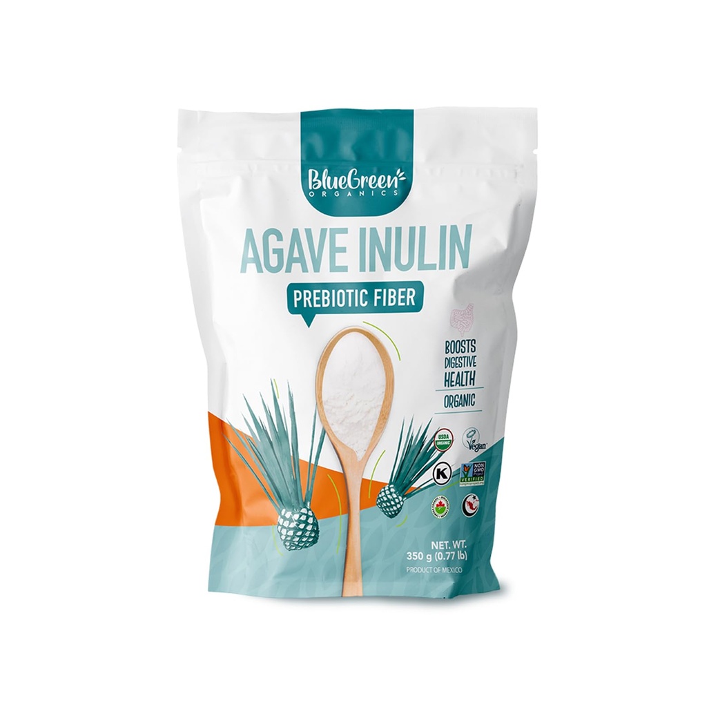 BLUEGREEN Organics MSD 124; Inulin Powder MSD 124; Gut microbiome MSD 124; Agave MSD 124; Fiber Powder MSD 124; Prebiotics MSD 124; Vegan MSD 124; Keto MSD 124; Kosher MSD 124; Fiber Supplement MSD 124; Net Wt 77 Lb
