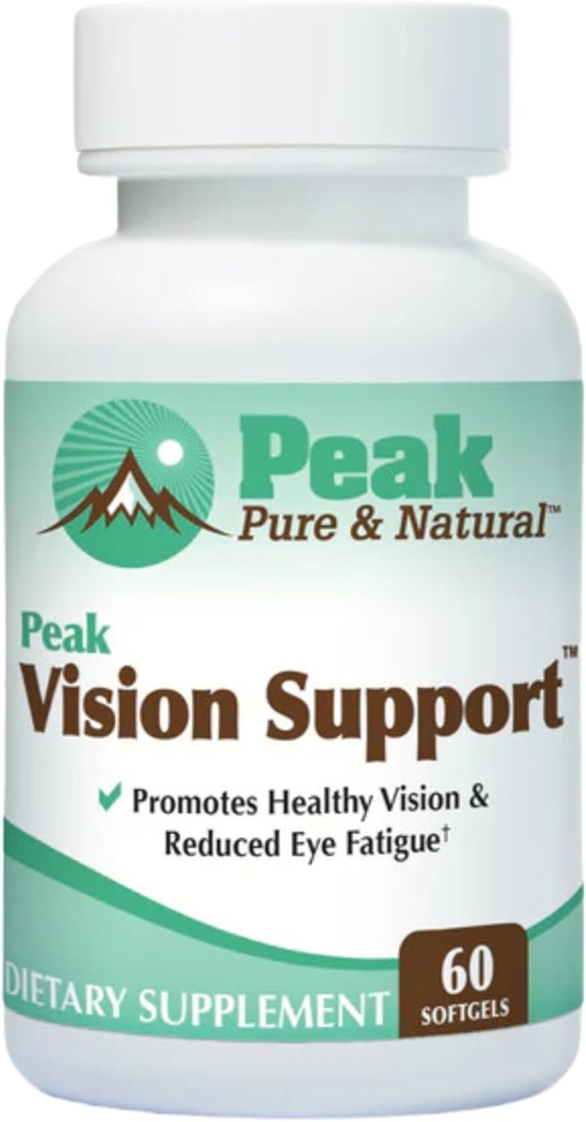Peak Vision Support Eye Health Supplement - Lutein og Zeaxanthin Supplement for Eye Træthed, Blå Lysbeskyttelse - fremmer sunde øjne og klar vision (30 Servere)