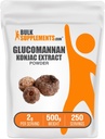 Bulkadditions.com Glucomannan Powder - fra Konjac Root Extract Powder, Glucomannan Kosttilskud - Gluten Free, 2g per Serving, 500g (1.1 lbs) (Pack of 1)