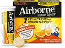 Airborne 1000mg C-vitamin med D-vitamin & zink, sukkerfri multivitamin immuntilskud, antioxidanter Vitamin A C & E, 30 effervescent tabletter, Zeress Orange Flavor